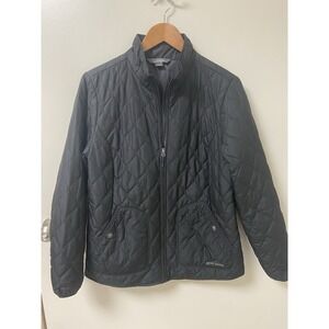 Eddie Bauer Jacket Black Quilted Outdoor Light Weight Soft shell Size L Womens‎
